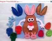 Christmas in July Sale Easter Potato head felt mat game includes 18 pieces plus rollup mat educational game learning toy Eco-Friendly felt g Il_170x135
