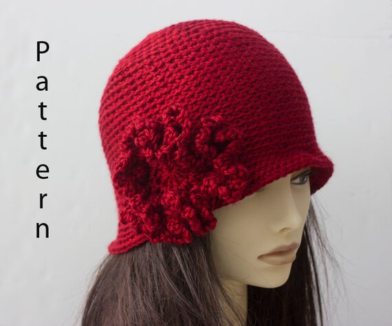 Download Flower Cloche Hat Crochet Pattern Instant Download Flapper