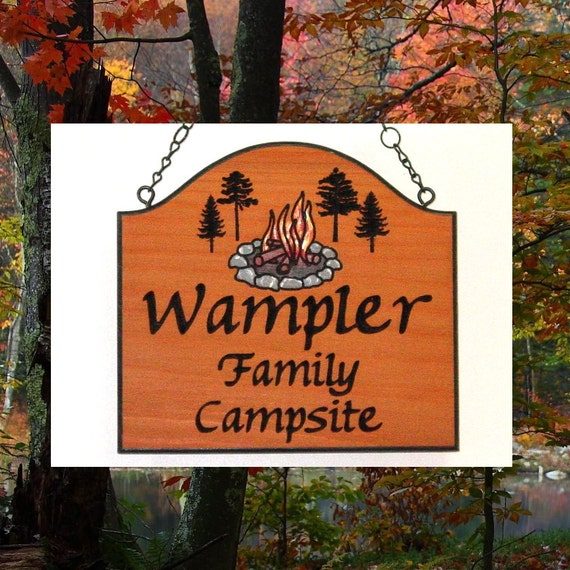 RV Camping Location Sign Custom Carved RV Camping by JGWoodSigns