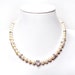 Classic Pearl Necklace with Rhinestones - Sterling Silver Box Clasp - Swarovski Crystal Rondelles and Fireball