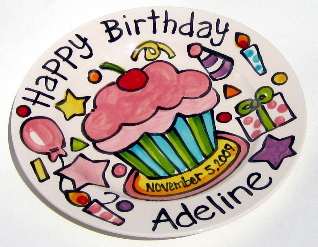 CUSTOM Large 10 Birthday Cake Plate Personalized