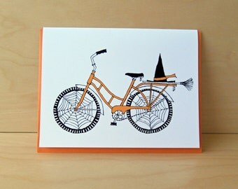 Halloween Card - Witch Bike