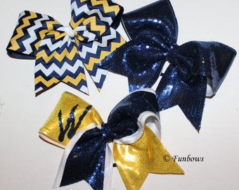Set of three Cheerleading bows Allstar custom in your colors by Funbows