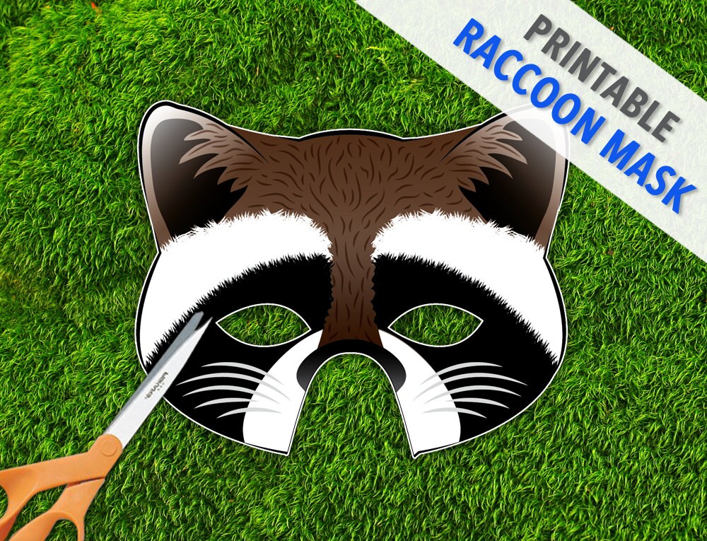 Raccoon Printable Party Mask Halloween Mask by theRasilisk on Etsy