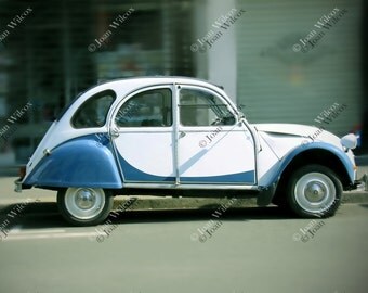 Vintage French Citroen Deux Chevaux Car Tours, France European Fine Art Photography Photo Print