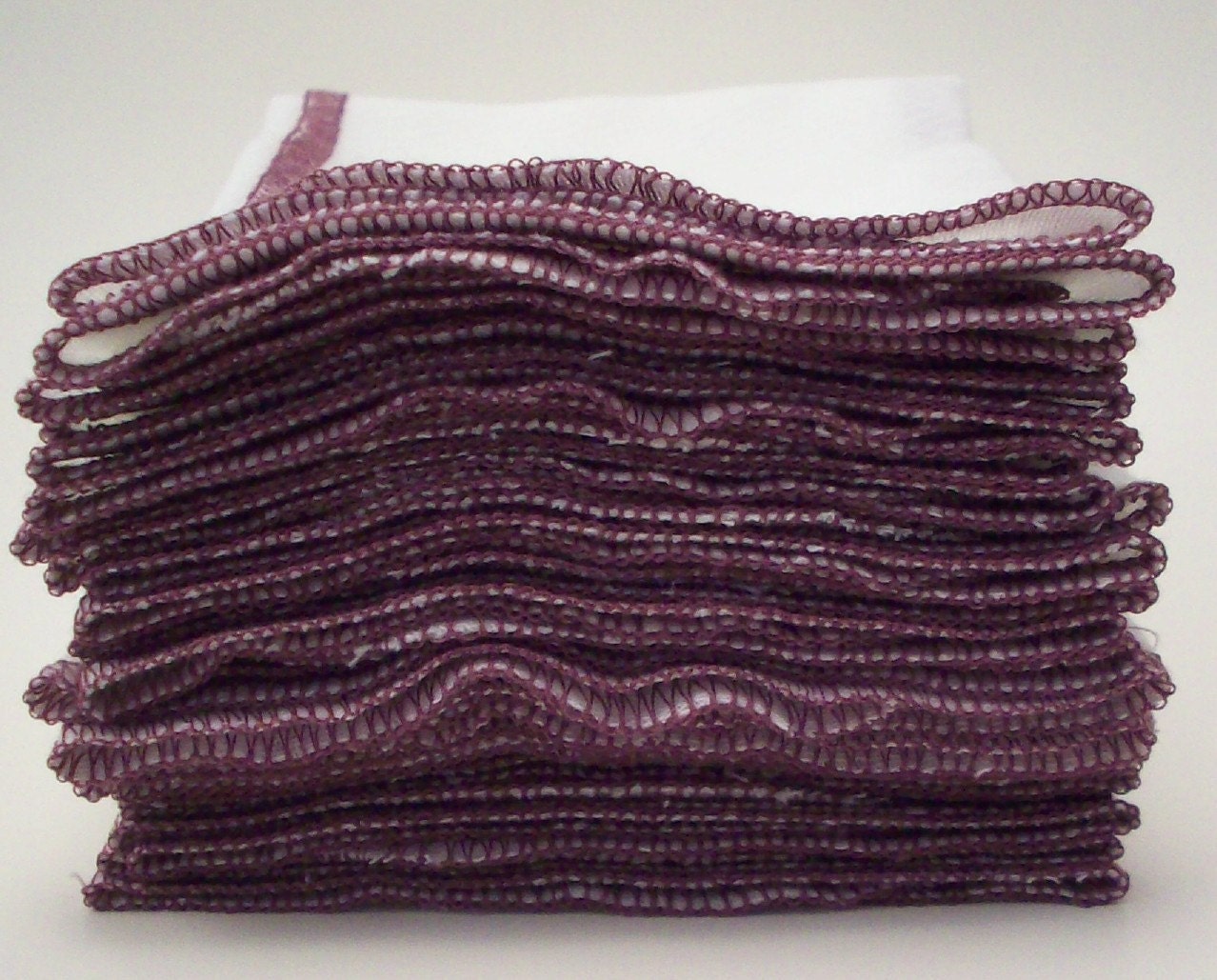 Birdseye Cotton Unpaper Towels Plum Border Reusable Paper