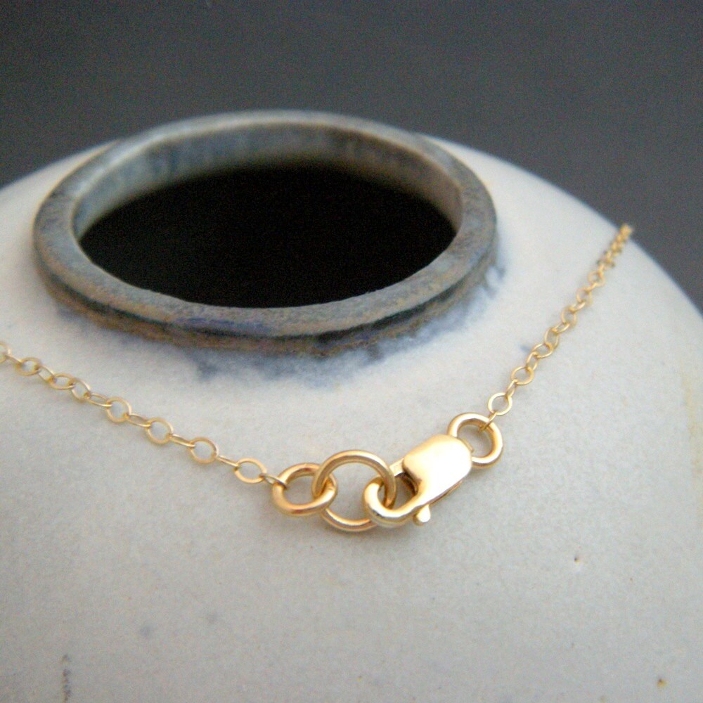 small gold necklace. hammered circle disc. 14k gold filled. 14
