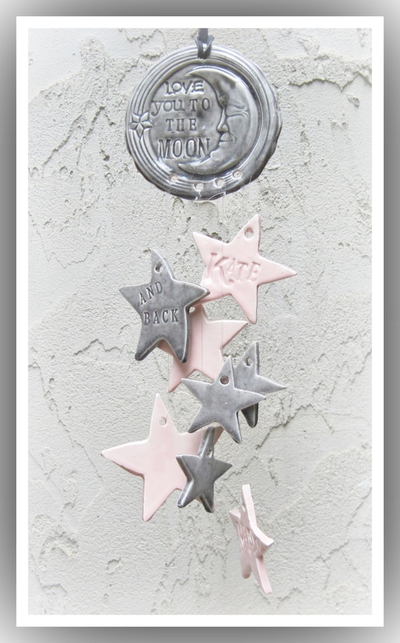 Love You to the Moon and Back  Custom Personalized  Wind Chimes