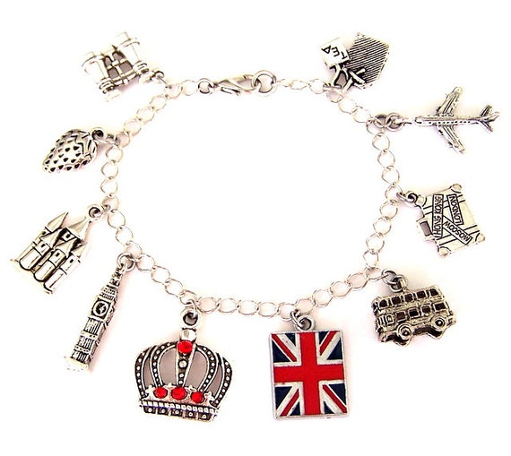 London charm bracelet England bracelet travel Love by Mindielee
