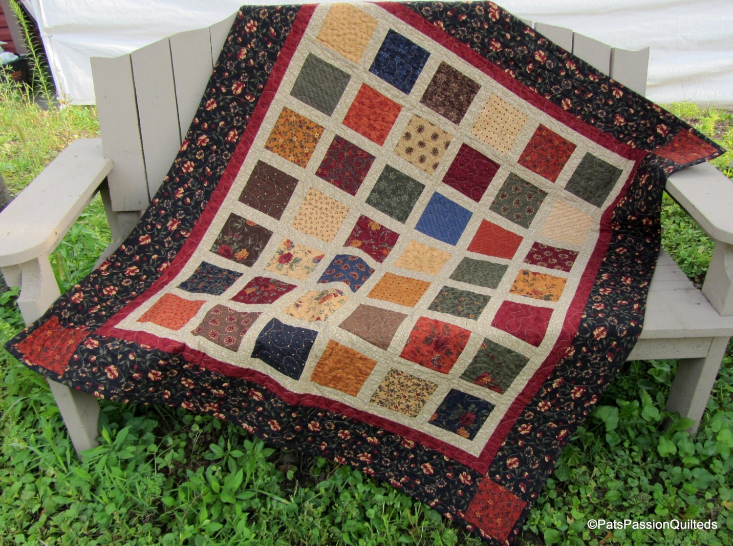 Patchwork Lap Quilt Sofa Quilt or Quilted Throw Kansas
