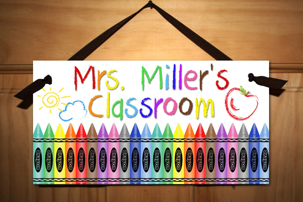 Crayons Teacher Art Kindergarten Class Classroom DOOR SIGN