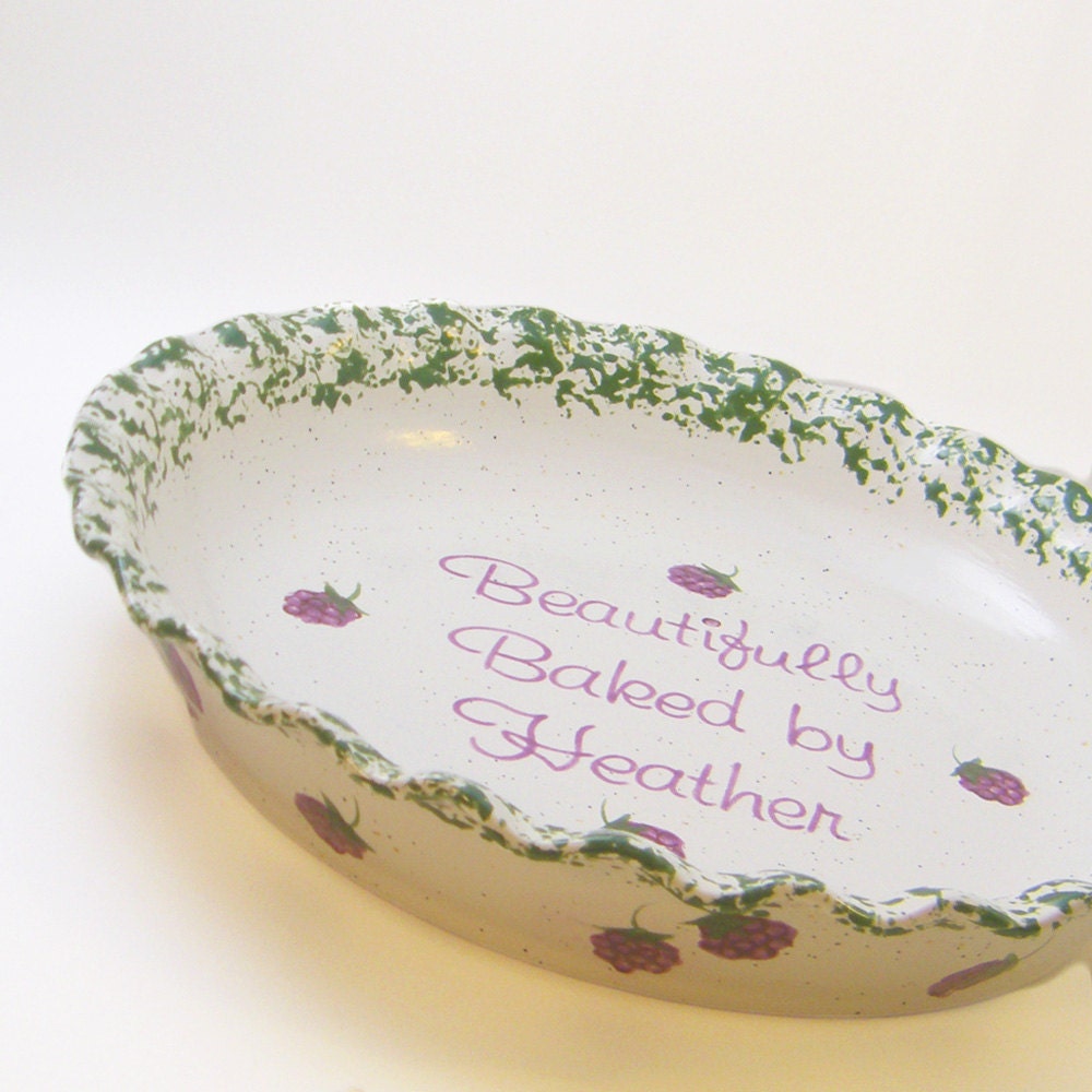 Raspberry Pie Dish Personalized Pie Plate Berry Pie Plate
