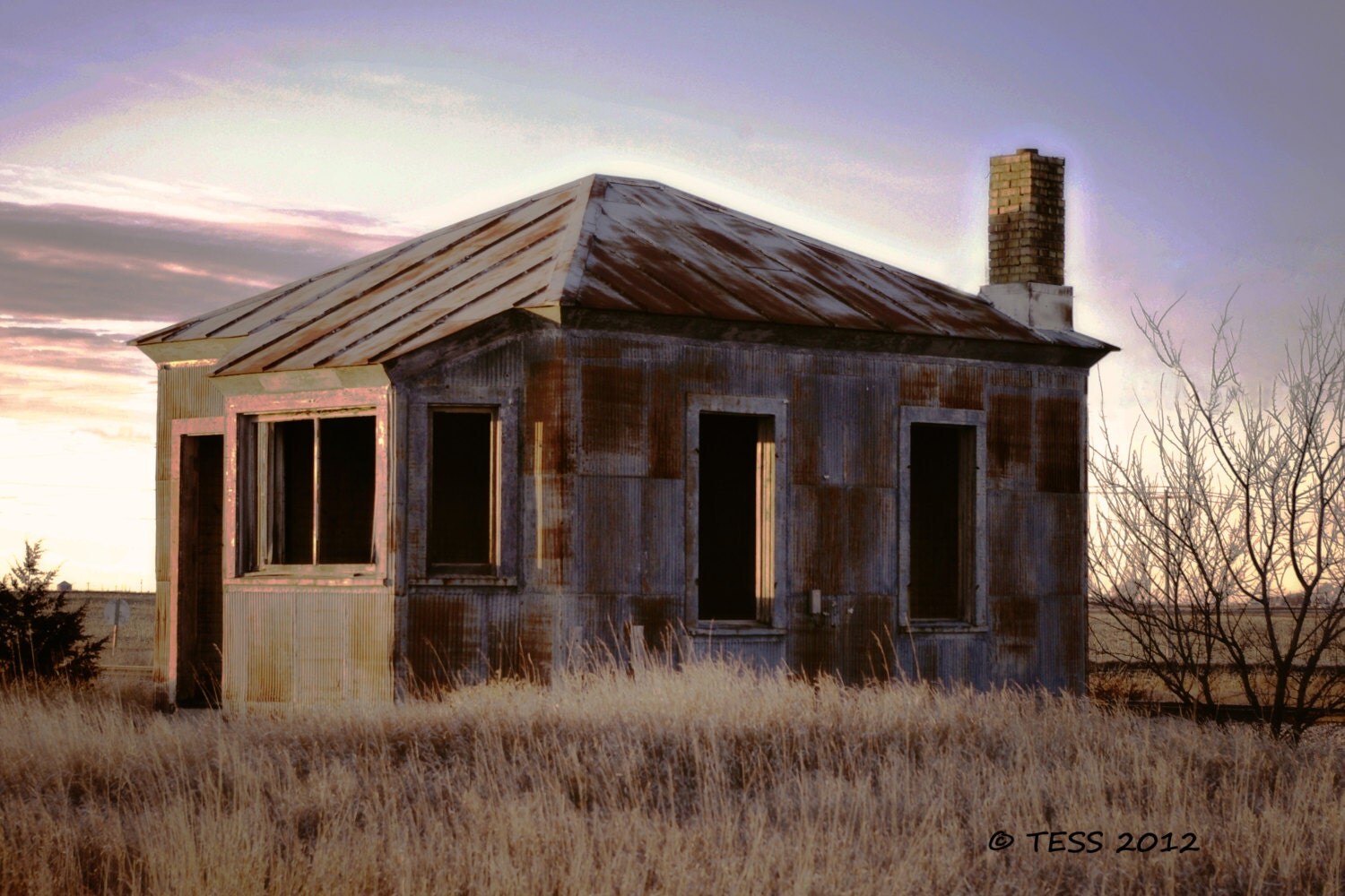 Abandoned Grain Elevator Scale House Print Country