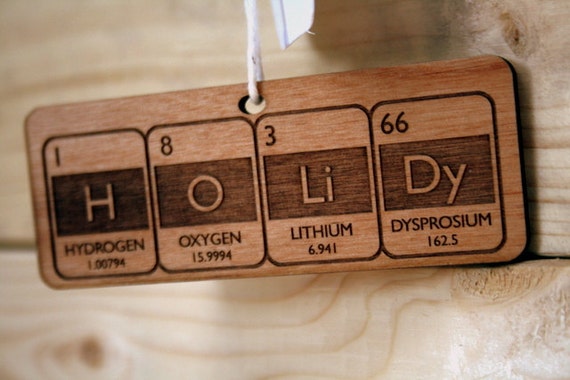 Periodic Table Holiday Christmas Ornament