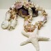 Lampwork Sea Shell Necklace and Earrings Pink Ivory Starfish Bridal Statement Necklace Couture Beaded Beach Jewelry 'Beach Wedding'