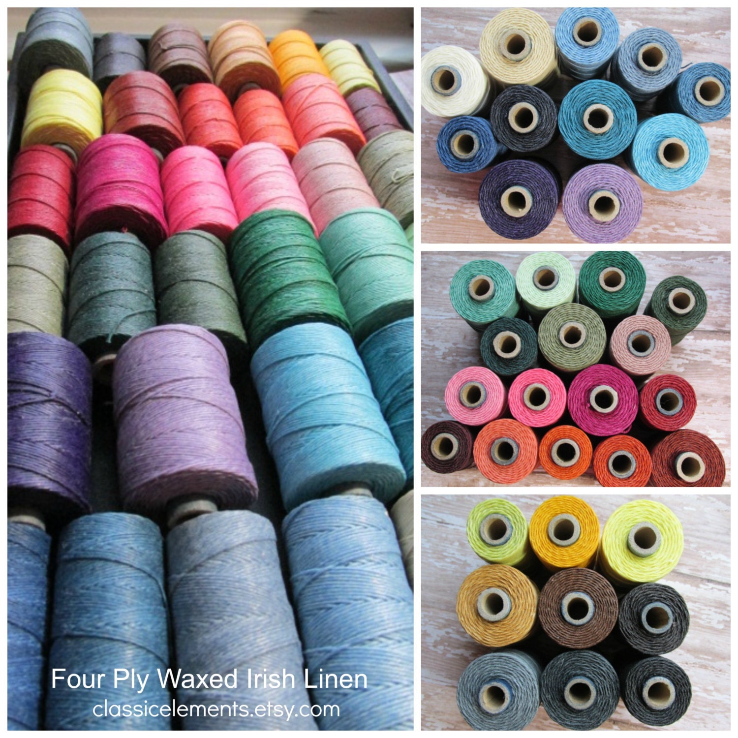 Ten yards 4 Ply Waxed Irish Linen Thread Waxed Irish Linen