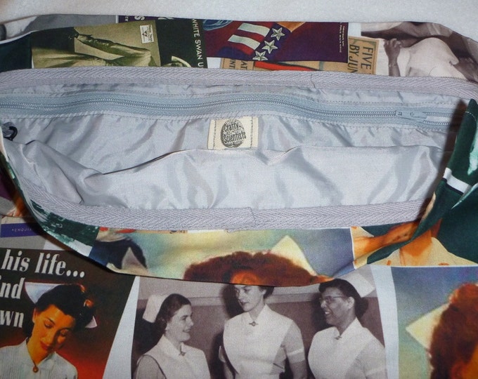 Retro Nurse Vintage Graphics Backpack/tote Custom Print made to order