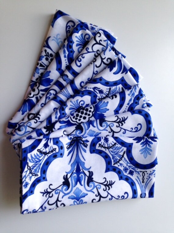 Cloth Napkins 8 Cobalt Blue Premium Fabric