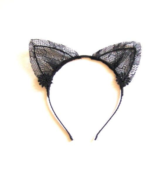 Lulu lace Cat Ears Headband. by talulahblue on Etsy