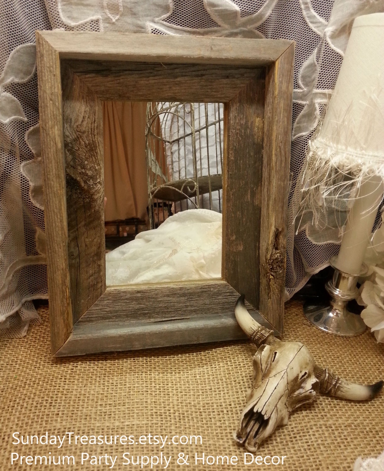 Barn Wood Mirror Table Vanity Mirror \/ Reclaimed Wood