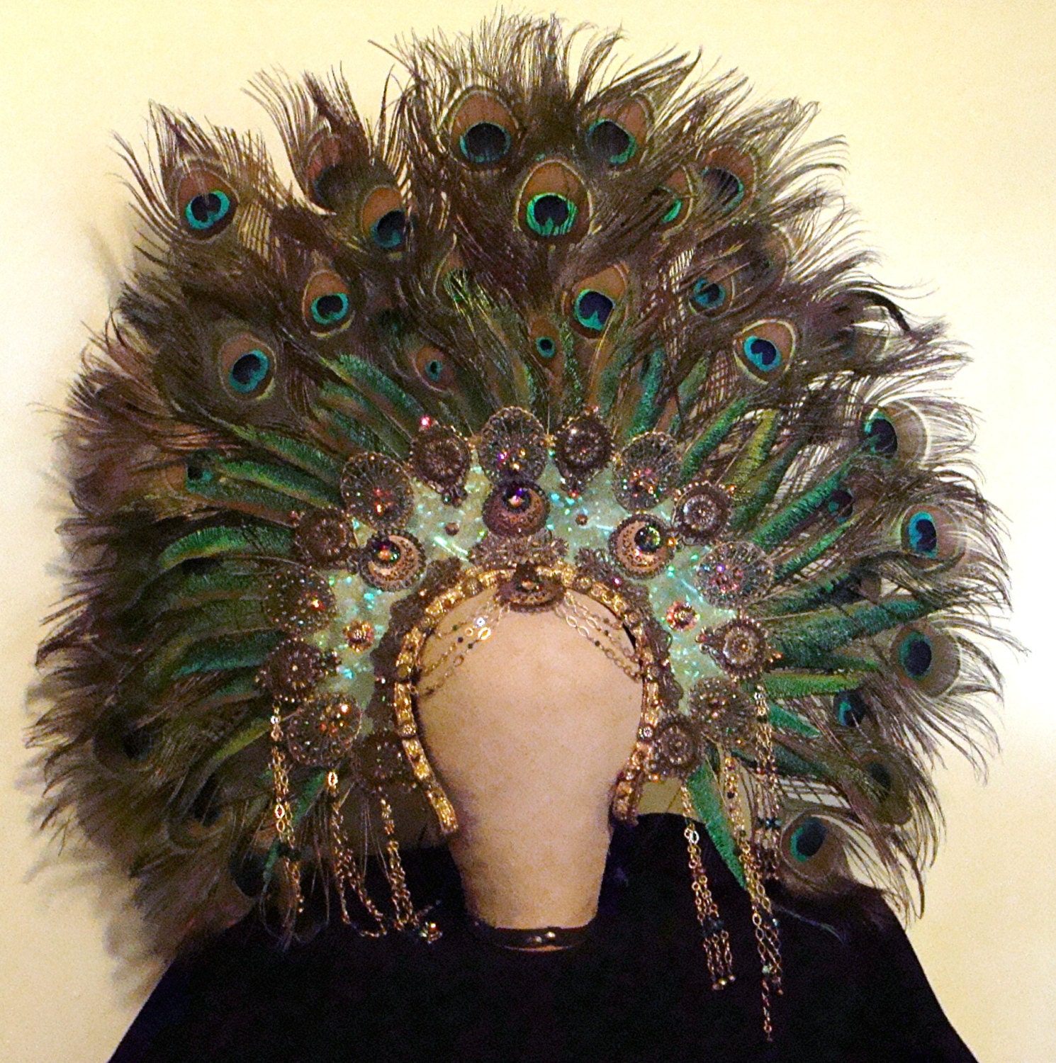 mardi gras feather headpiece