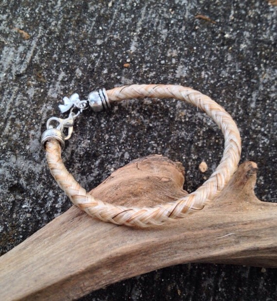 Flaxen Horse Hair Braided Horsehair Bracelet 6MM Round by Tarpan