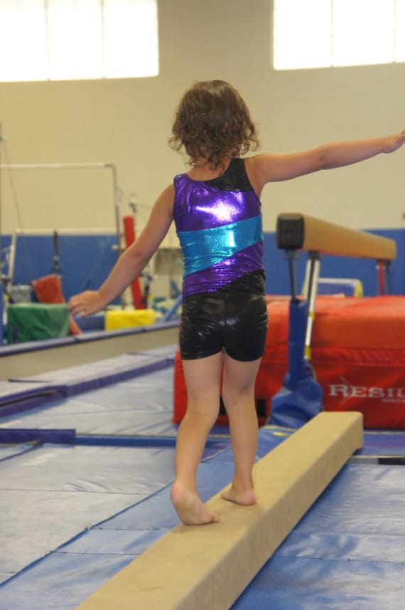 Gymnastics shorts black teal purple girls by MyPurplePrincessShop