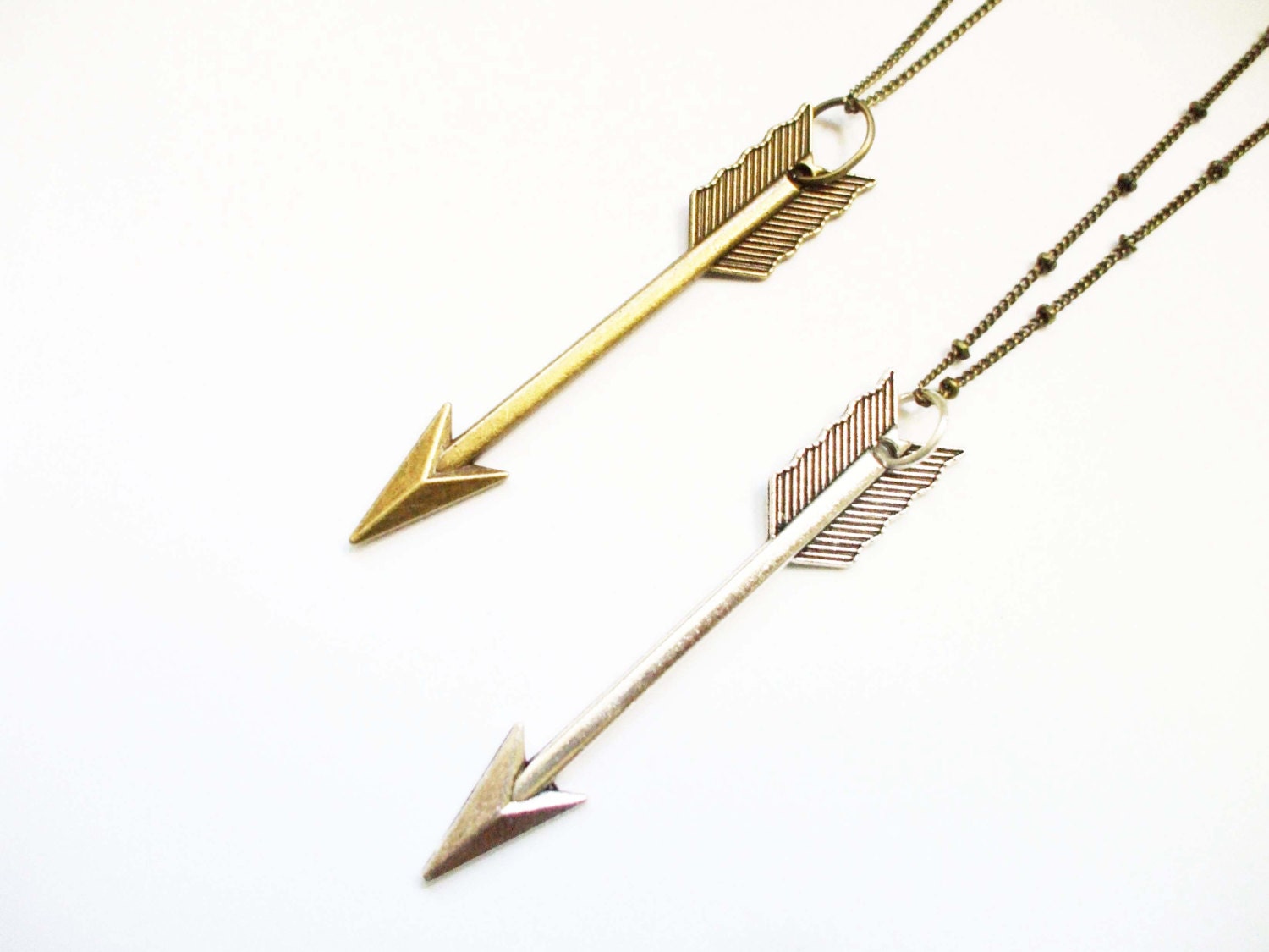 BRONZE ARROW Layering Necklace...Long Layering