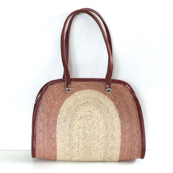 Vintage Woven Straw Beach Tote