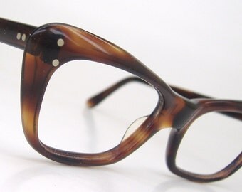 Vintage 1950s Brown Cateye Eyeglasses Eyewear Frame