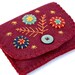 Felt coin purse. Handmade coin purse, Autumn red felt purse, Floral purse, Embroidered purse, Handmade felt purse, Red coin purse,