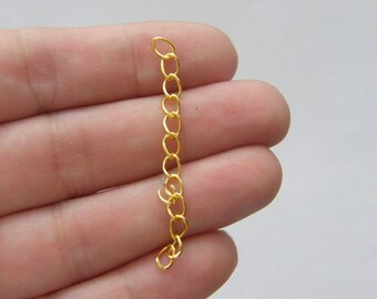 100 Extension 50 x 3mm gold plated