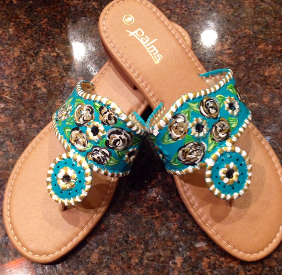 Hand-painted sandals for Coastal Carolina University