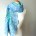 large blue wool scarf - Silk and Wool - Wrap - 50% off
