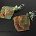 African Green Opal Earrings Sterling Silver Slab Gemstone Earrings, Chrysoprase Green Onyx Gemstone Cluster Earrings