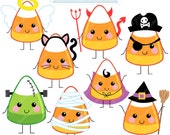 Candy Corn Characters Cute Digital Clipart - Commercial Use OK - Halloween Clipart, Halloween Graphics, Candy Corn Clipart, Halloween Il_170x135