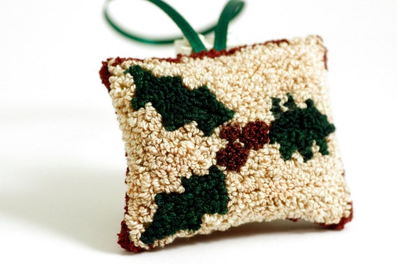 holly christmas ornament punch needle by harpandthistle holly christmas ornament punch needle by harpandthistle