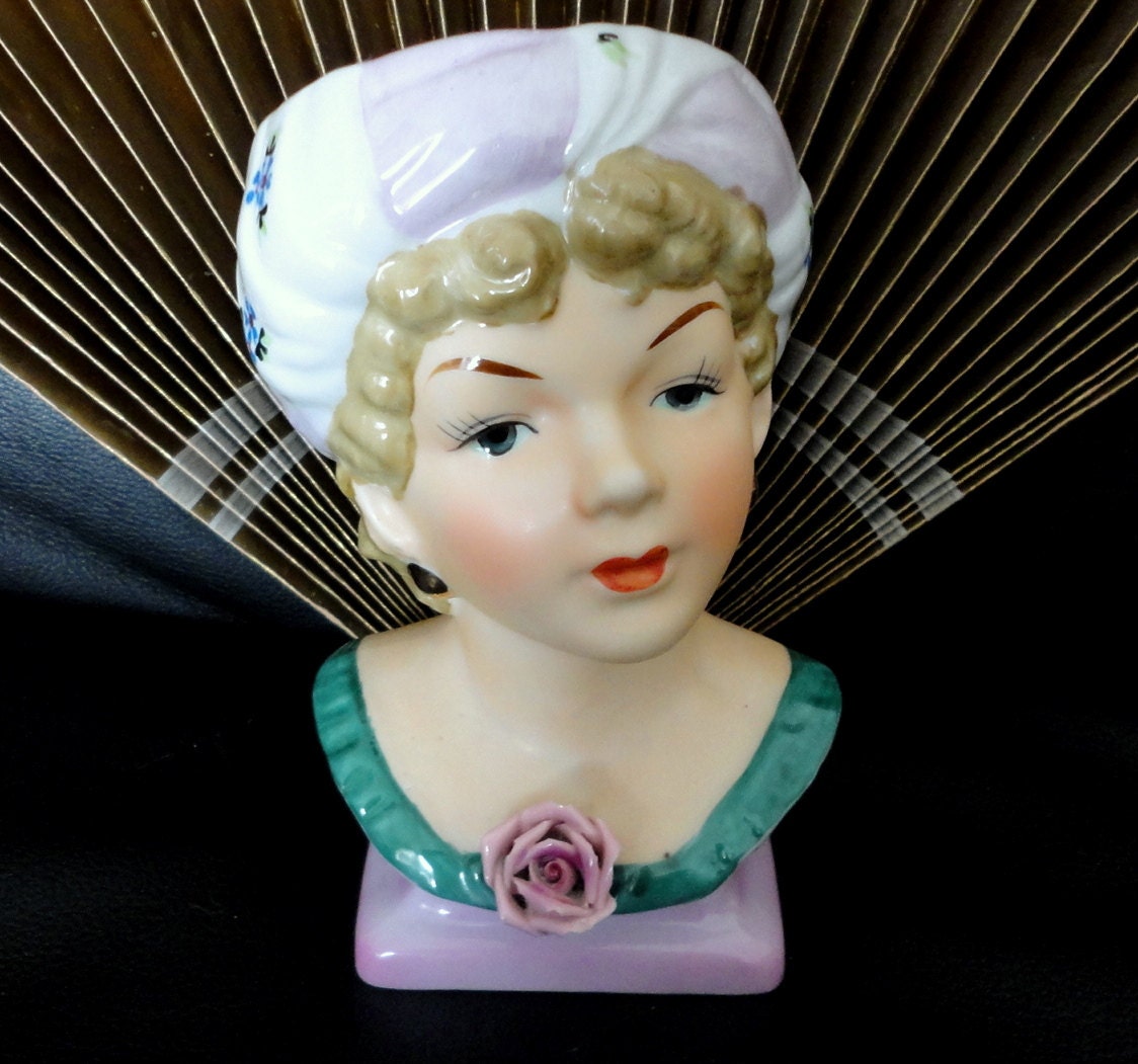 Lady Head Vase UCAGCO Japan Rare Vintage