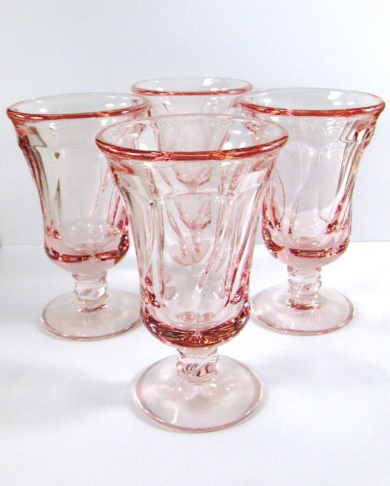 Fostoria Jamestown Pink Juice Glasses Set of Four Heavy