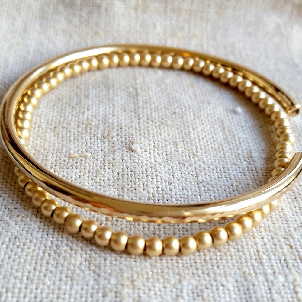 Gold Stacking Bangle Bracelets Mix and Match by VenexiaJewelry