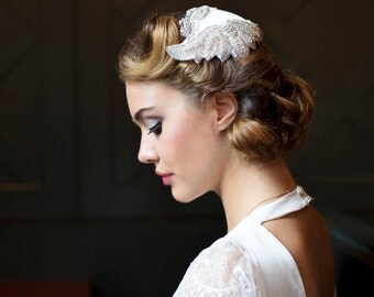 Art Deco Wedding Headpiece, Juliet cap, 1940s Headpiece, Art Deco Headpiece, white, ivory, champagne,
