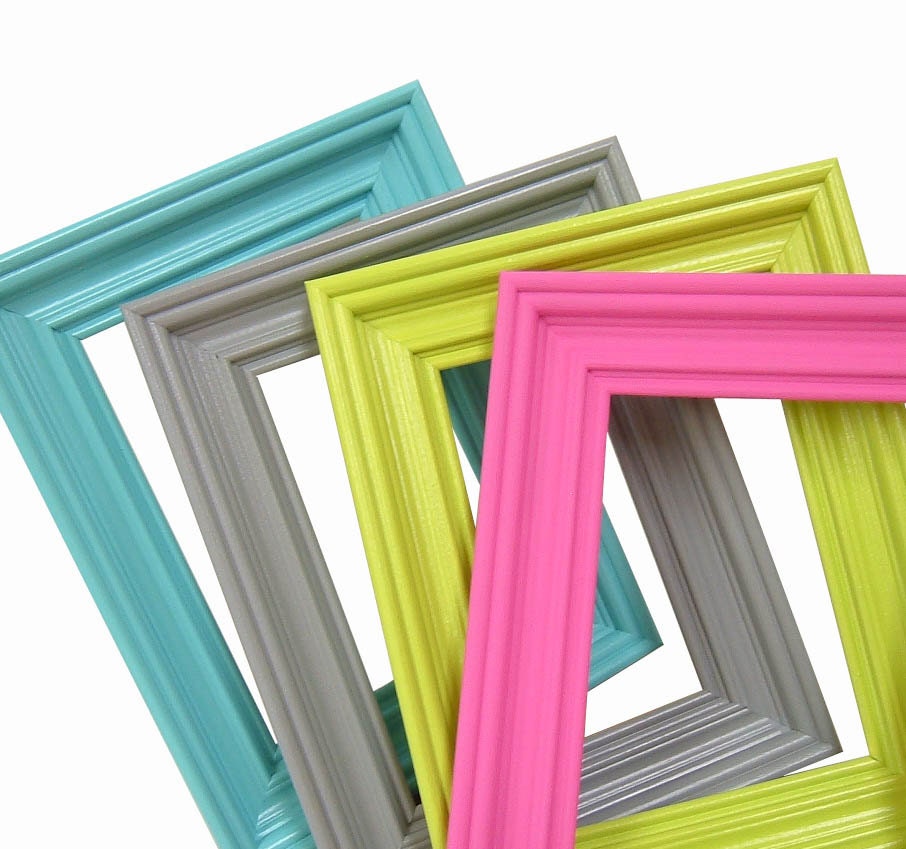 Picture Frames Bright Colorful Home Decor by MountainCoveAntiques