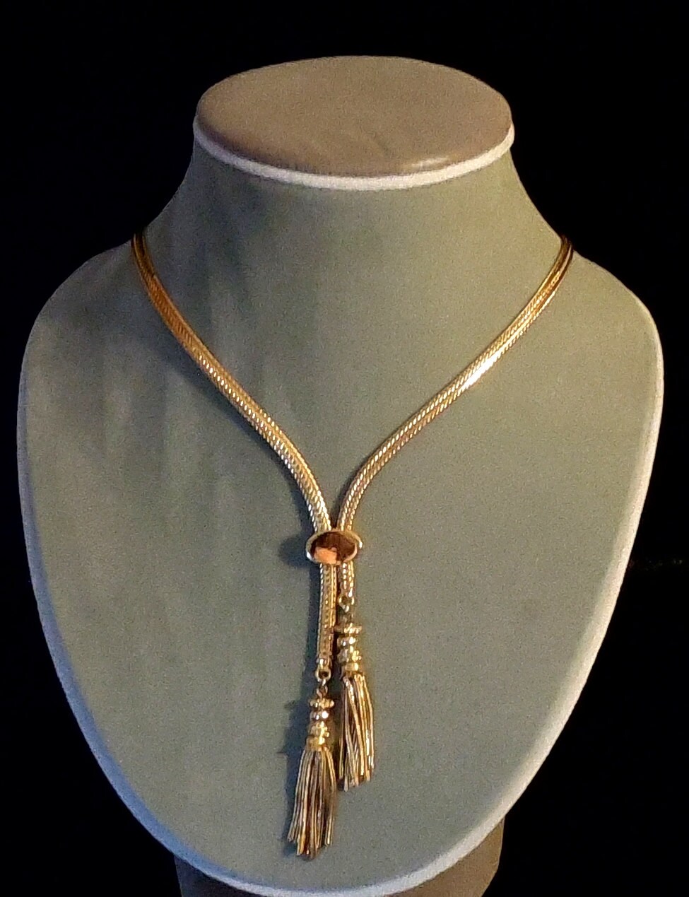 Long Tassel Necklace with Adjustable Slide