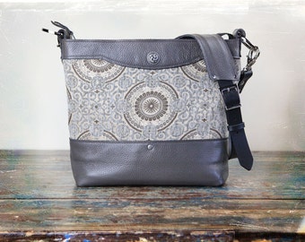 NEW Leather Camera bag - Gray Convertible Handbag with Insert - PRE ORDER