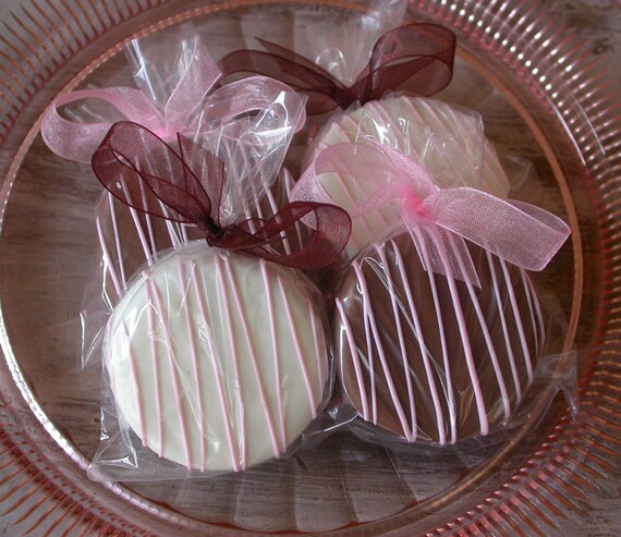 60 edible cookie favors - Dipped Oreo Cookies for weddings, bridal and baby showers, rehearsal dinner, anniversary and birthday party favor Il_570xn