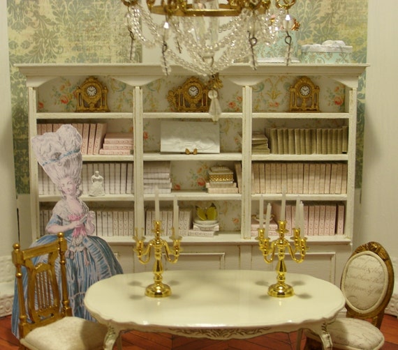 Marie Antoinette Bookcase Miniature Dollhouse Furniture Scale 1:12