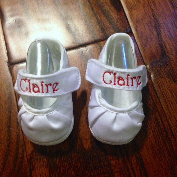 Monogrammed Personalized Baby Crib Shoes