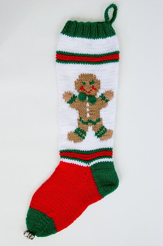 Knit Gingerbread Man Christmas Stocking Personalize