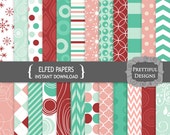 25% OFF SALE Digital Christmas Scrapbooking Papers - Elfed Il_170x135