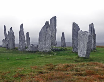 Standing stones, Callanish stones, Isle of Lewis, Scotland, Calanais ...